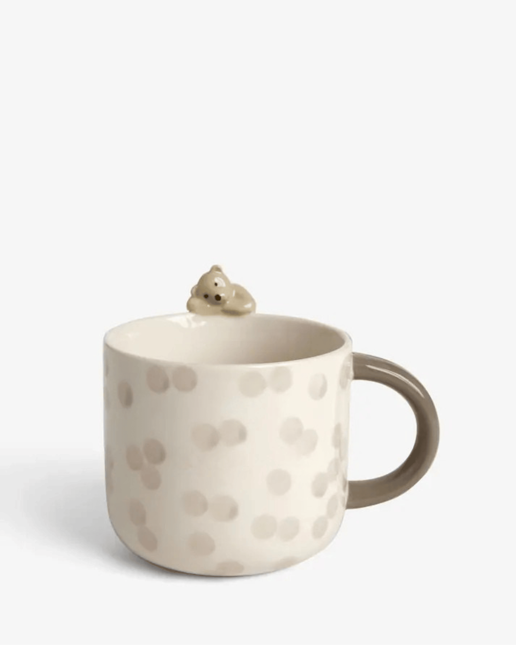 3D Bear-Climbing Terracotta Mug Hand-Applied Figurine Stoneware