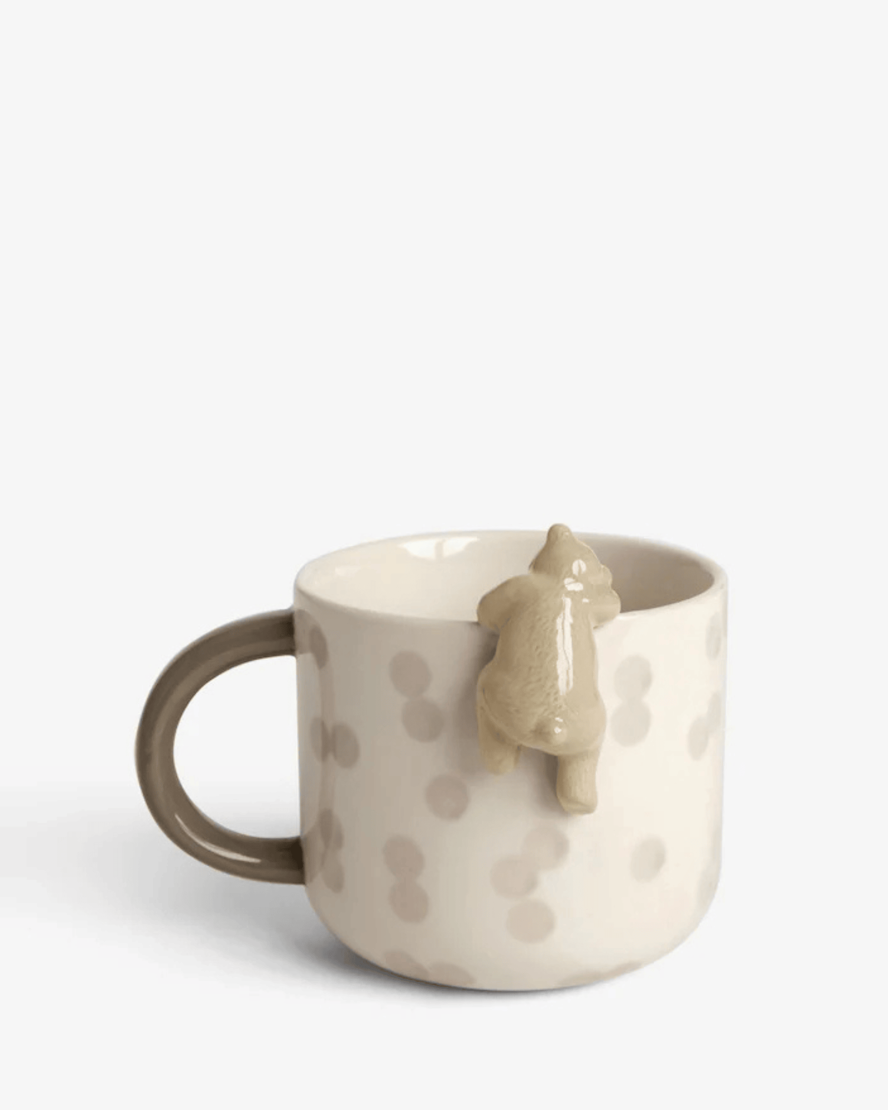 3D Bear-Climbing Terracotta Mug Hand-Applied Figurine Stoneware