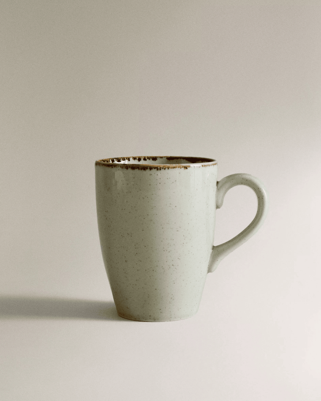 Sage Design Antique Contrast Rustic Brown Rim Porcelain Mug