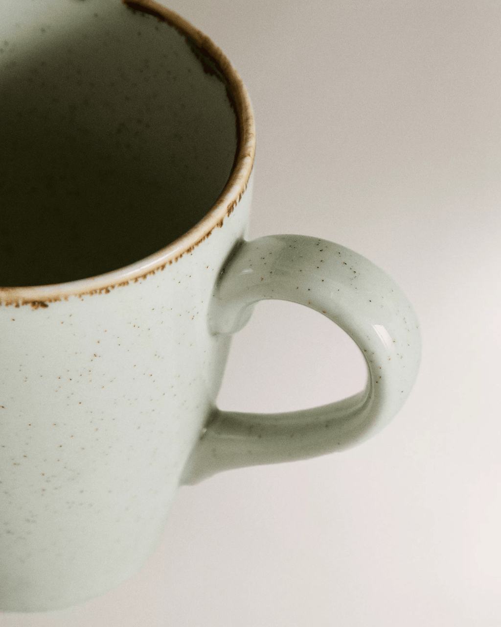 Sage Design Antique Contrast Rustic Brown Rim Porcelain Mug